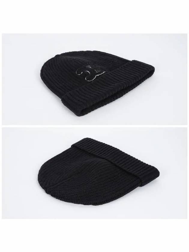 Triomphe Logo Beanie Black - CELINE - BALAAN 4