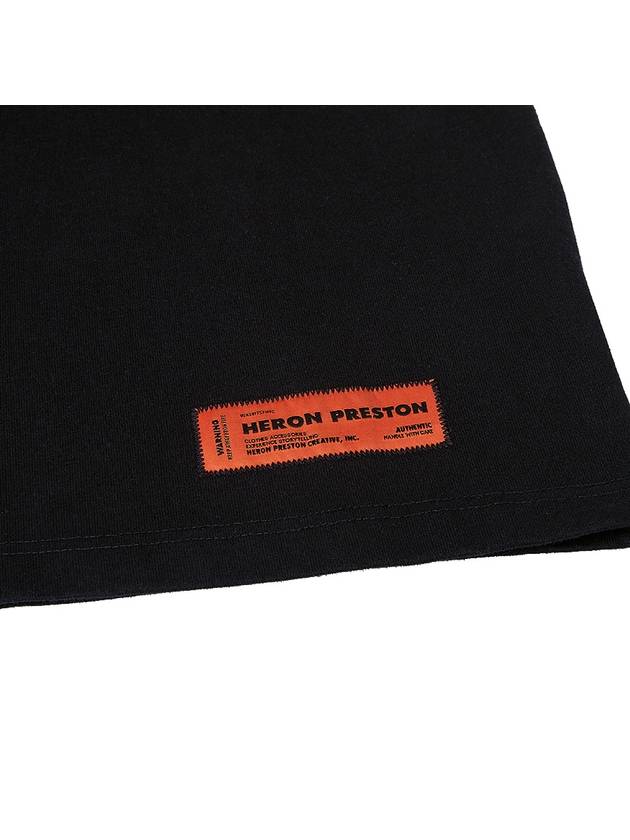 Back Logo Print Short Sleeve T-Shirt Black - HERON PRESTON - BALAAN 10