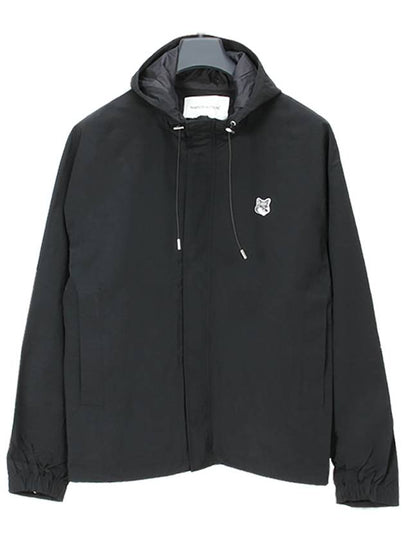 Hoodie Windbreaker in Nylon with Grey Fox Head Patch Black - MAISON KITSUNE - BALAAN 2