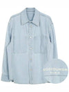 Back Logo Denim Cotton Long Sleeve Shirt Blue - WOOYOUNGMI - BALAAN 4