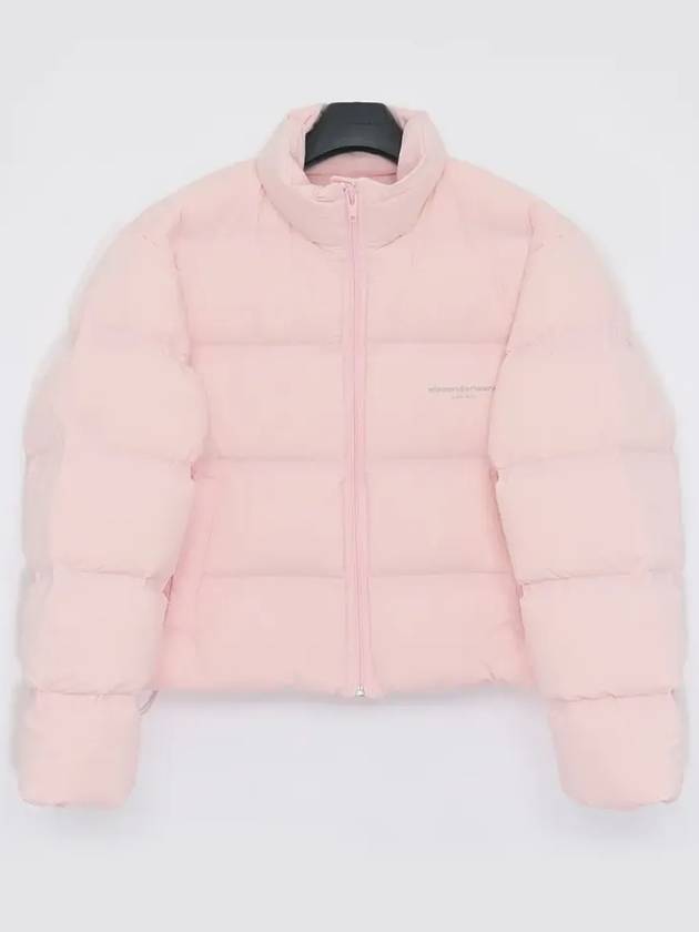 Women s Logo Cropped Puffer Padded Light Pink - ALEXANDER WANG - BALAAN 4