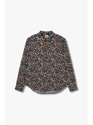 Flower pattern slim fit shirt black - PAUL SMITH - BALAAN 1