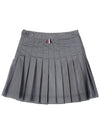 Ripstop Mini Pleated Skirt Medium Gray - THOM BROWNE - BALAAN.