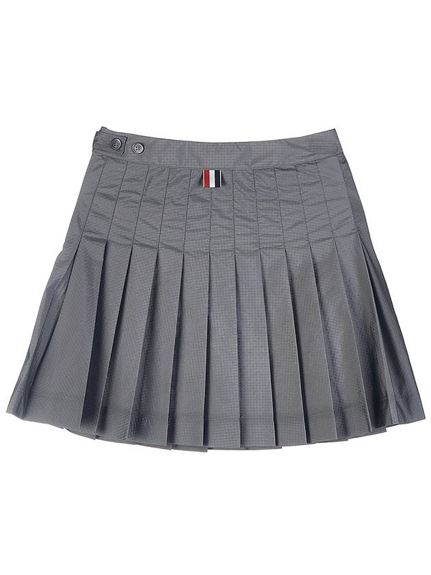 Ripstop Mini Pleated Skirt Medium Gray - THOM BROWNE - BALAAN.