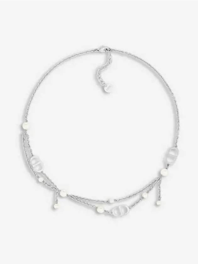 Petit CD Pearl Necklace Silver - DIOR - BALAAN 3