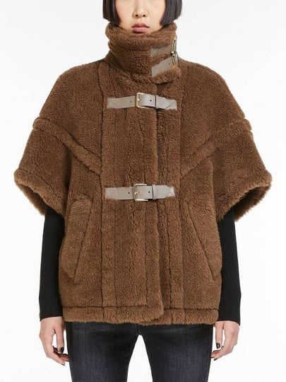 Women's Rodano4 Teddy Cape Fur Coat Brown - MAX MARA - BALAAN 2