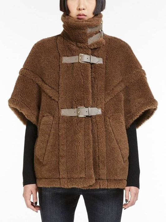 RODANO4 Rodano buckle point teddy bear alpaca short vest jacket 003 marron brown - MAX MARA - BALAAN 1