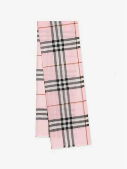 Giant Check Light Wool Silk Scarf Pale Candy Pink - BURBERRY - BALAAN 2