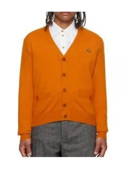 Embroidery Logo Fine Wool Cardigan Orange - VIVIENNE WESTWOOD - BALAAN 2