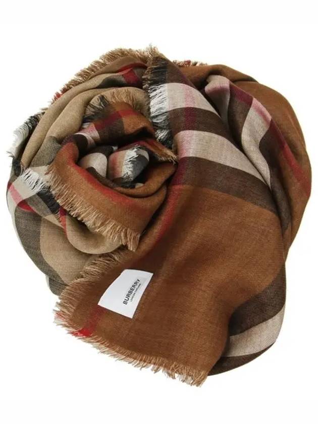 Silk Check Muffler Brown - BURBERRY - BALAAN 3