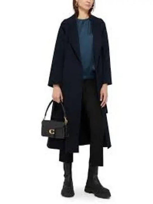 Nina Belted Virgin Wool Single Coat Navy - S MAX MARA - BALAAN 2