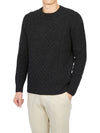 Crew Neck Lambswool Knit Top Charcoal - DRUMOHR - BALAAN 6