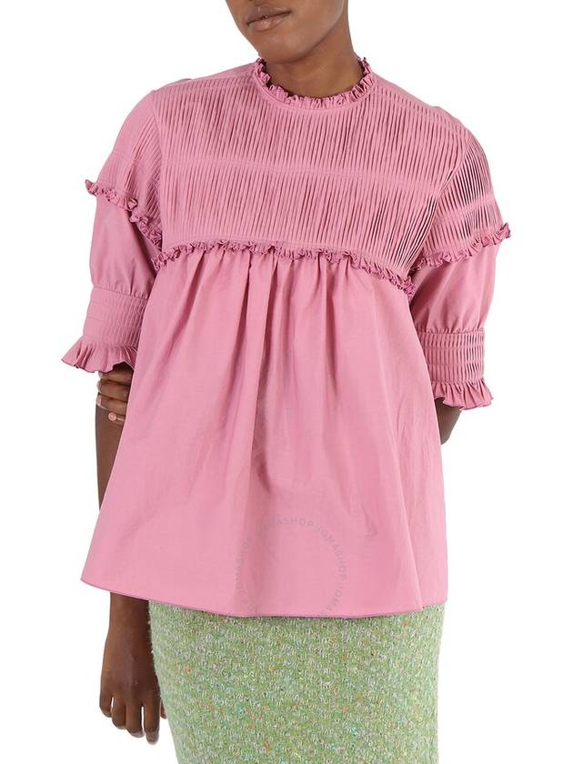 Chloe Ladies Velvety Pink Ruffle Top, Brand Size 38 (US Size 6) - CHLOE - BALAAN 1