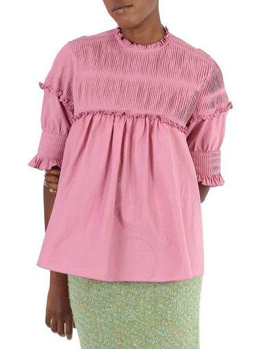 Chloe Ladies Velvety Pink Ruffle Top, Brand Size 38 (US Size 6) - CHLOE - BALAAN 1