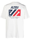 Men's Logo Short Sleeve T-Shirt White - AUTRY - BALAAN 4