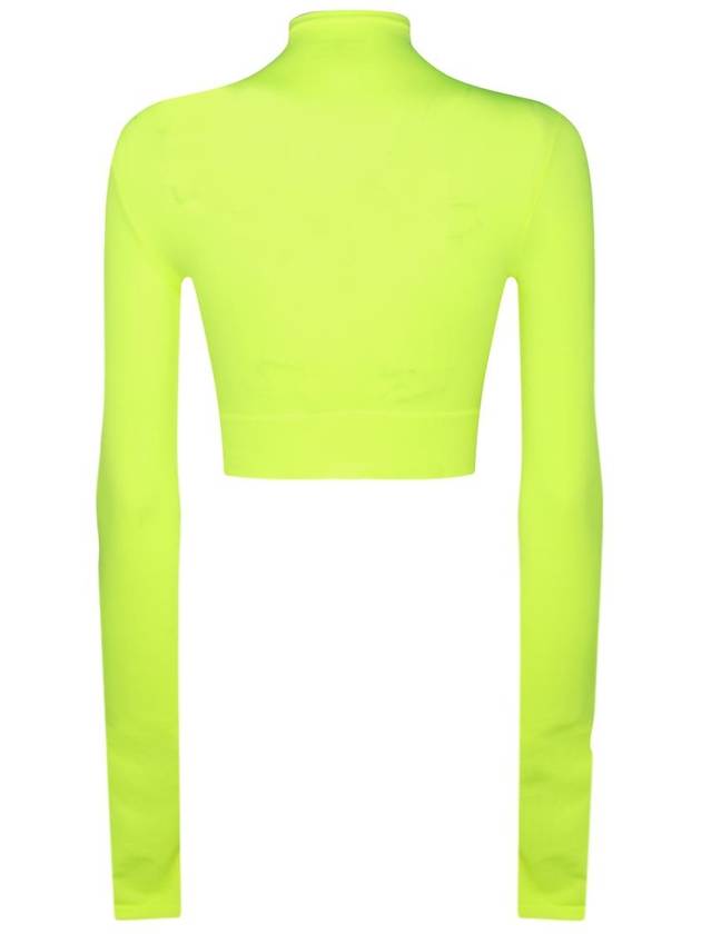 Crop Long Sleeve Neck Polar Fluo Yellow - BALENCIAGA - BALAAN 4