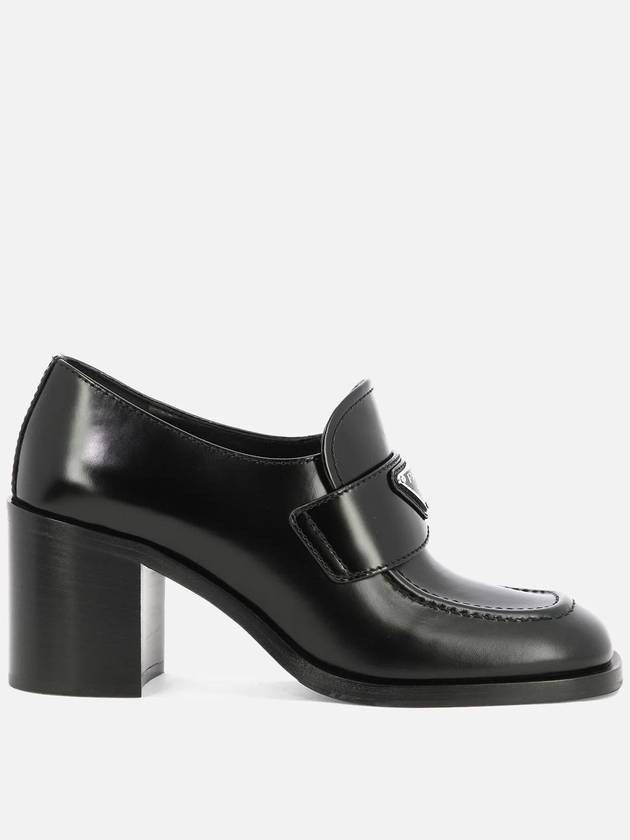 Brushed Leather Loafers Pumps Black - PRADA - BALAAN 2