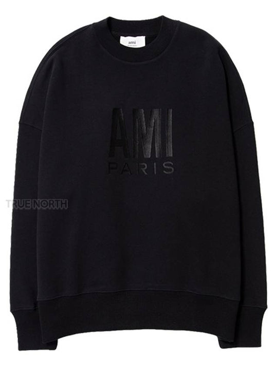 Chest Embroidery Logo Sweatshirt Black - AMI - BALAAN 2