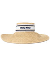 Logo Ribbon Raffia Bucket Hat Beige - MIU MIU - BALAAN 3