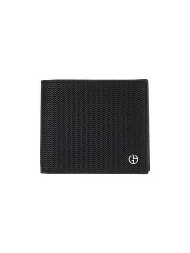 Men s Wave Pattern Bifold Wallet Black - GIORGIO ARMANI - BALAAN 1