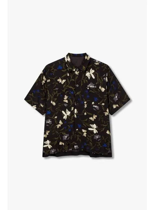 Men s Floral Print Pocket Shirt Black - SACAI - BALAAN 1