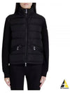 Logo Patch Mix Padded Zip Up Jacket Black - MONCLER - BALAAN 2