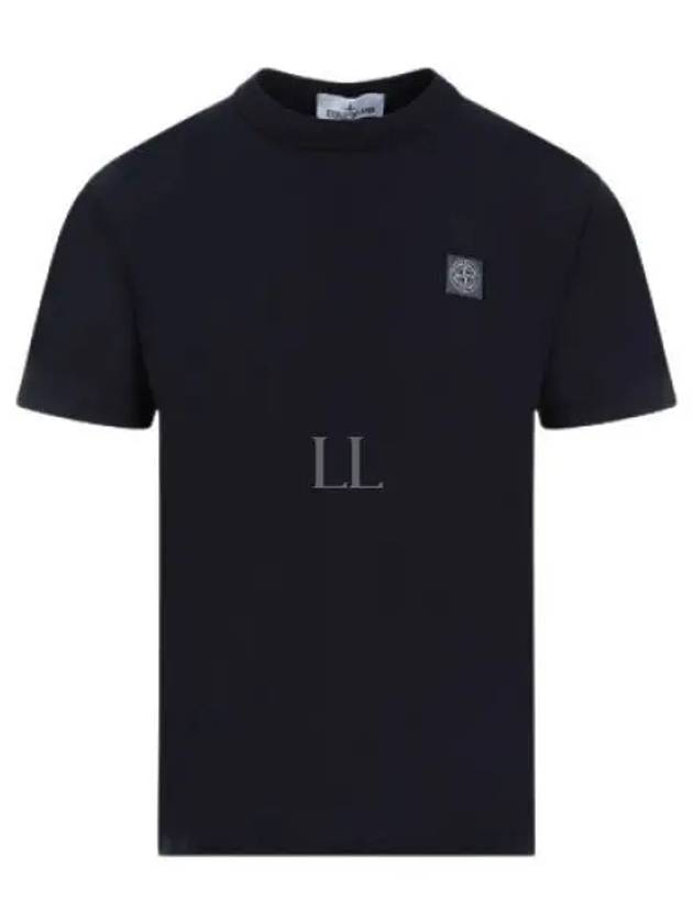 Organic Cotton Short Sleeve T-Shirt Navy - STONE ISLAND - BALAAN 2