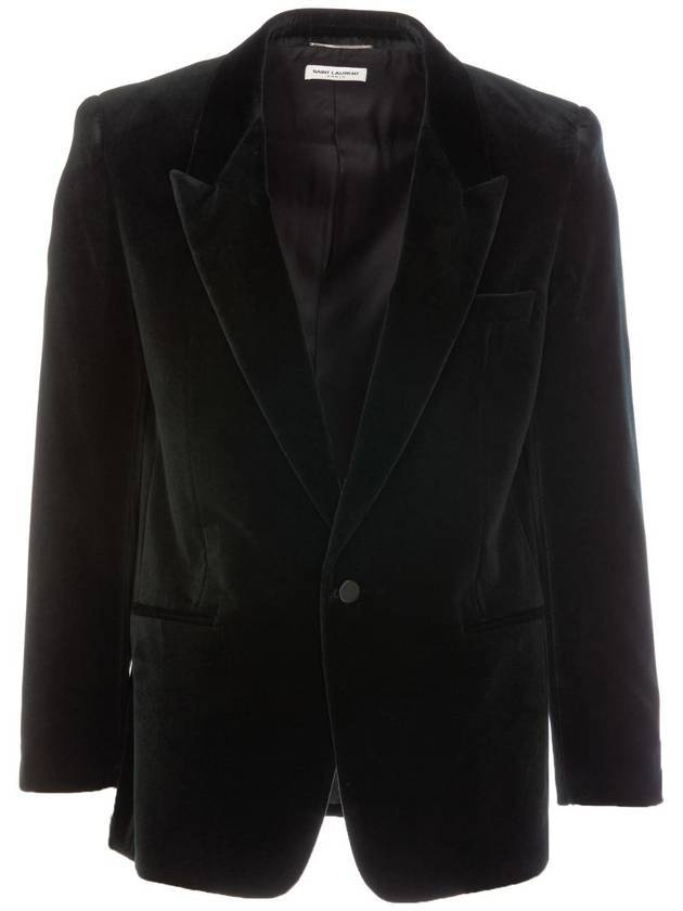 Men's Single Breasted Jacket Green - SAINT LAURENT - BALAAN 1