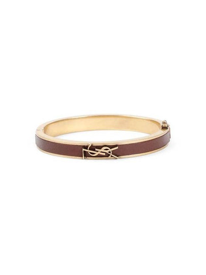 logo plaque bracelet gold brown - SAINT LAURENT - BALAAN 2