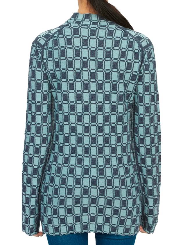 Geometric Print Long Sleeve T-shirt Blue - KENZO - BALAAN 5