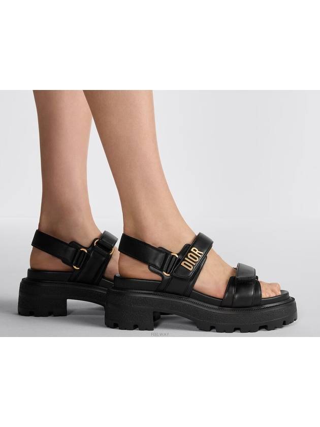 Dioract Platform Lambskin Sandals Black - DIOR - BALAAN 8