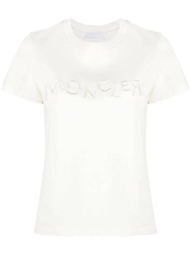 Embroidered Logo Short Sleeve T-Shirt White - MONCLER - BALAAN 1