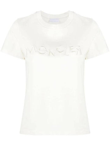 Embroidered Logo Short Sleeve T-Shirt White - MONCLER - BALAAN 1