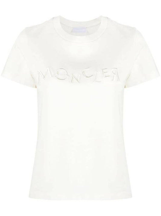 Embroidered Logo Short Sleeve T-Shirt White - MONCLER - BALAAN 1