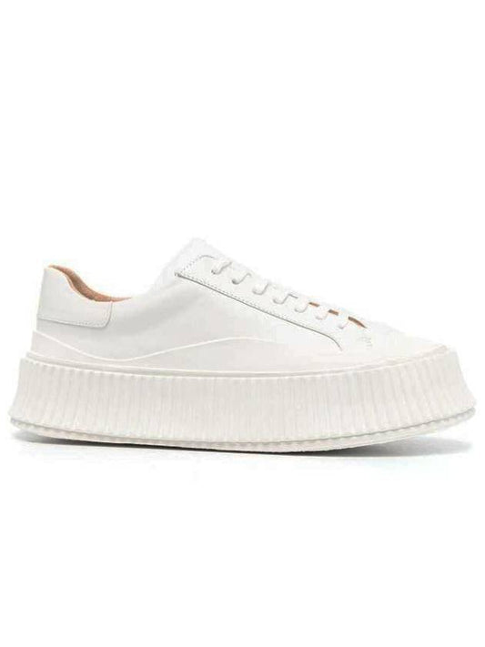 Leather Low Top Sneakers White - JIL SANDER - BALAAN.