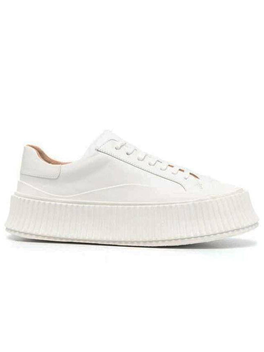 Leather Low Top Sneakers White - JIL SANDER - BALAAN 1