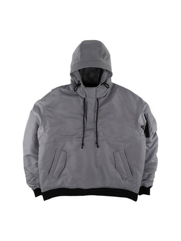 Warm Heating MA 1 Padded Anorak Grey - PEOPLE OF THE WORLD - BALAAN 1