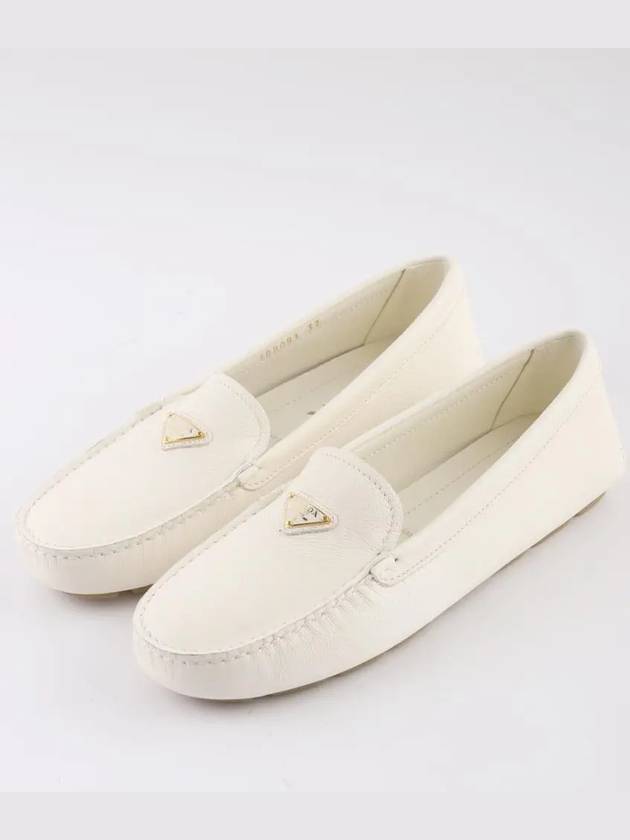 Triangle Logo Driving Shoes Ivory - PRADA - BALAAN 2