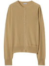 Embroidered Logo Cashmere Cardigan Beige - BURBERRY - BALAAN 1