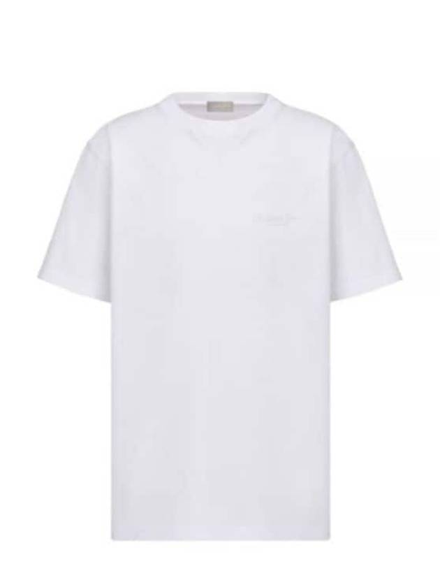 Couture Embroidered Logo Short Sleeve T-Shirt White - DIOR - BALAAN 2