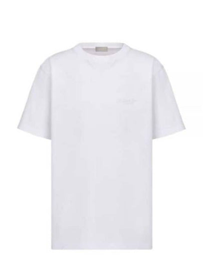 Couture Embroidered Logo Short Sleeve T-Shirt White - DIOR - BALAAN 2