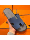 Men's Izmir Sandals Calfskin Absong Blue Gray Twotone - HERMES - BALAAN 1