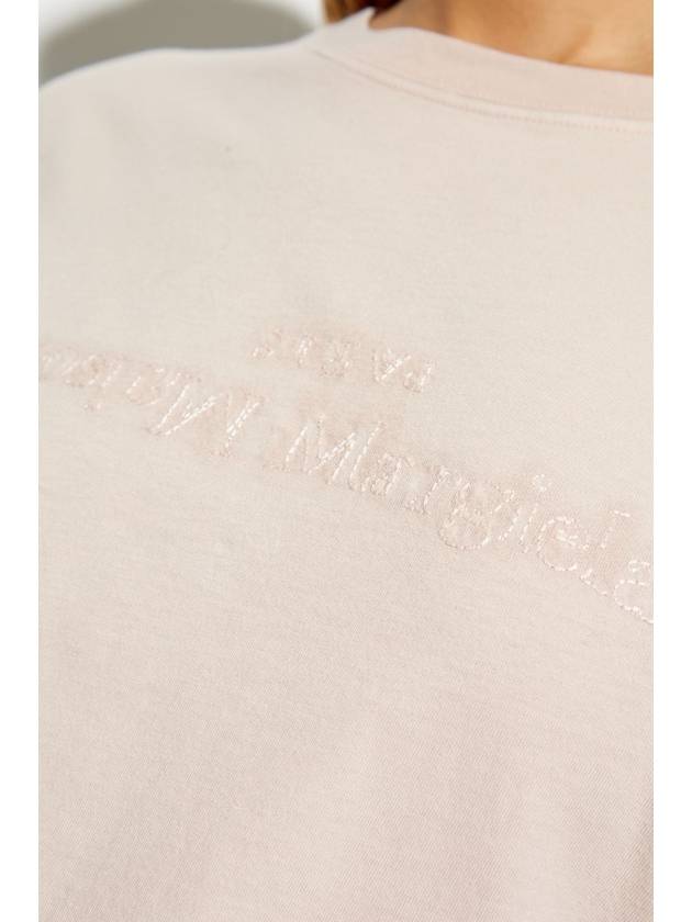 Maison Margiela T-shirt With Logo, Women's, Pink - MAISON MARGIELA - BALAAN 5