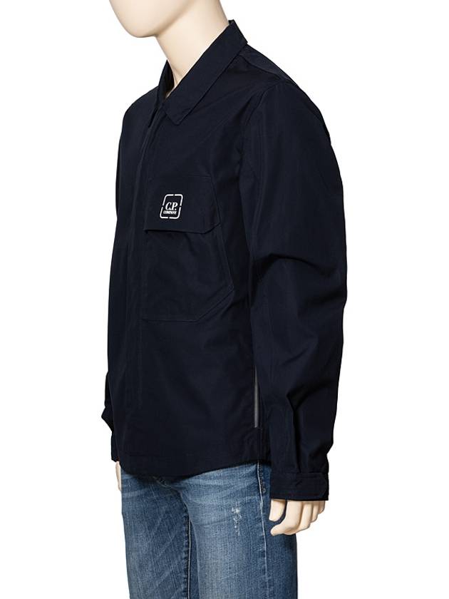 Metropolis Logo Patch Shirt Zip Up Jacket Navy - CP COMPANY - BALAAN 3