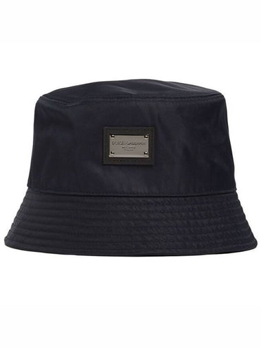 Branded Plate Nylon Bucket Hat Black - DOLCE&GABBANA - BALAAN 1