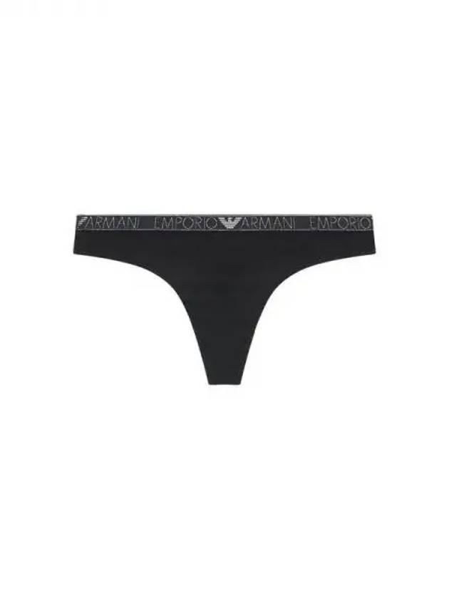 UNDERWEAR Women s Glitter Logo Banding Cotton Thongs Black 270662 - EMPORIO ARMANI - BALAAN 1