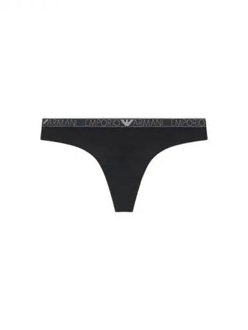 UNDERWEAR Women s Glitter Logo Banding Cotton Thongs Black 270662 - EMPORIO ARMANI - BALAAN 1