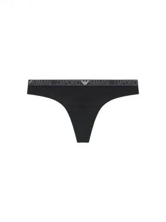 UNDERWEAR Women s Glitter Logo Banding Cotton Thongs Black 270662 - EMPORIO ARMANI - BALAAN 1