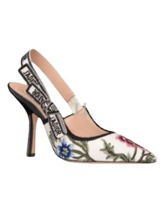 J'adior Petites Fleurs Motif Slingback Heels White - DIOR - BALAAN 2