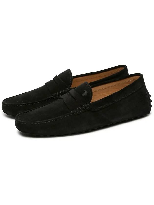 Men's Suede Gommino Driving Shoes Black - TOD'S - BALAAN 4